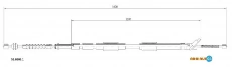 TOYOTA Трос ручного тормоза лев.Corolla 91- (бараб.) ADRIAUTO 52.0206.1