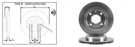Диск тормозной, лев/прав, пер. APLUS 61360AP