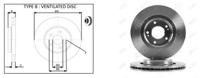 Диск гальмівний перед. Mitsubishi Outlander 2.0/2.4i 03>,3.0i16V/2.0TDi16V 06> APLUS 61407AP