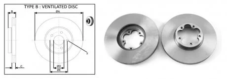 Диск тормозной, лев/прав, пер. APLUS 61653AP (фото 1)