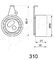 Ролик модуля натягувача ременя ASHIKA 45-03-310