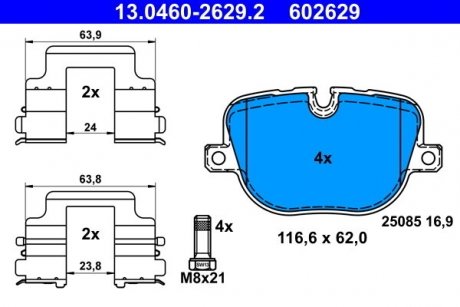 KLOCKI HAM LAND ROVER RANGE ROVER III 5.0 4X4 09-12 ATE 13.0460-2629.2