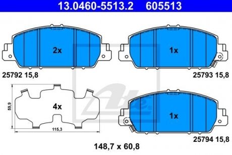 KLOCKI HAM HONDAаHR-V RUа1.5 15-а130KM PRZ?D ATE 13.0460-5513.2