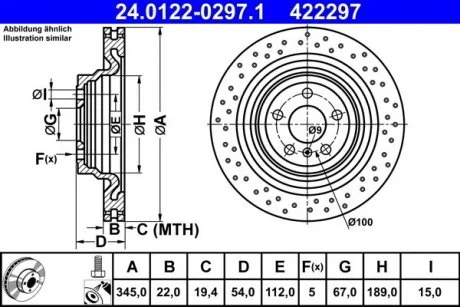 TARCZA HAM MERCEDES X166 ATE 24.0122-0297.1