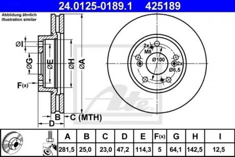 Тормозной диск ATE 24.0125-0189.1 (фото 1)