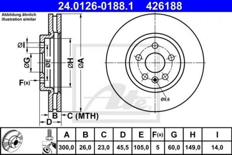 TARCZA HAM OPEL ASTRA K 1.0 15-, 1.4 15- PRZ?D ATE 24.0126-0188.1