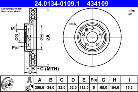 Тормозной диск ATE 24013401091 (фото 1)