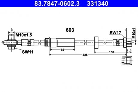 PRZEWУD HAM. VW ATE 83.7847-0602.3