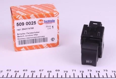 Кнопка стеклоподемника, R, RENAULT Kangoo, 08-/Dokker, 12- AUTOTECHTEILE 509 0025