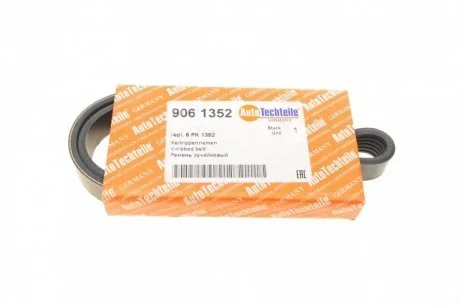 Ремінь струмковий Citroen Berlingo/Peugeot Expert/Partner 1.6HDI (6PK1352) AUTOTECHTEILE 906 1352