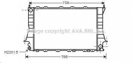 Радиатор AI 100/A6 2.6/28 MT 92-97 (Ava) AVA COOLING AIA2083
