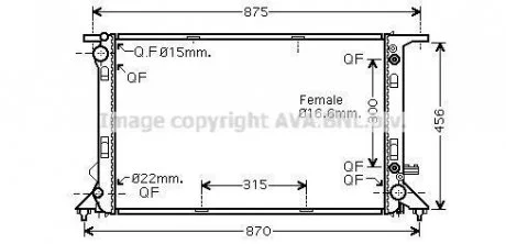 Радиатор охлаждения (выр-во AVA) AVA COOLING AIA2291