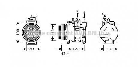 Компресор кондиціонера AUDI A4 B6 (2001) A4 2.5 TDI (вир-во) AVA COOLING AIAK227 (фото 1)