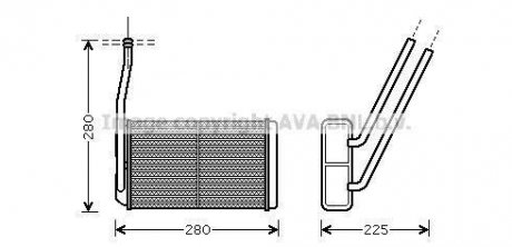 Теплообмінник, опалення салону AVA COOLING AU6177 (фото 1)