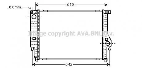 Радиатор охлаждения двигателя BMW 324D/530/730 MT 85-94 (Ava) AVA COOLING BW2096