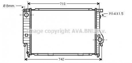 Радіатор, Система охолодження двигуна AVA COOLING BW2164