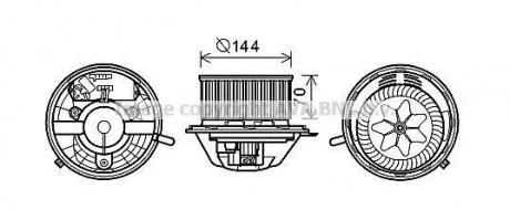 Електродвигун, вентиляція салону AVA COOLING BW8454