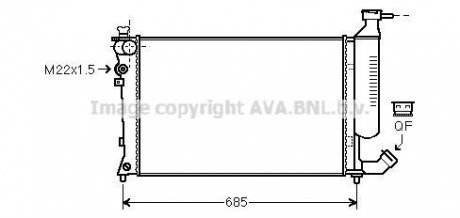 Радіатор охолодження двигуна ZX/XSARA 14/6/8 MT 91-00 (Ava) AVA COOLING CNA2155