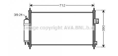 Конденсор кондиціонера X-TRAIL 20i/25i MT/AT 01- AVA COOLING DN5263D (фото 1)