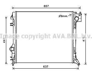 Радіатор охолодження двигуна Nissan Qashqai (13-) 1,5d 2,0i, Renault Kadjar 1,5d (15-) MT AVA AVA COOLING DNA2421 (фото 1)