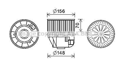 Вентилятор отопителя салона Ford Focus (04-12), C-MAX (07-10) AVA AVA COOLING FD8612