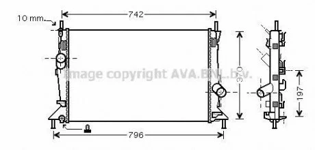 Радіатор охолодження двигуна FOCUS/MAZDA3/S40 16/8 03- (Ava) AVA COOLING FDA2369 (фото 1)