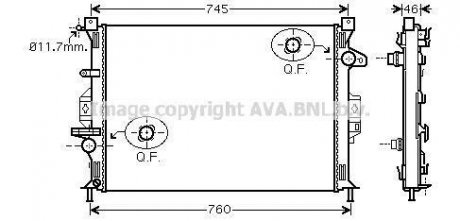 Радиатор, охлаждение двигателя AVA COOLING FDA2421