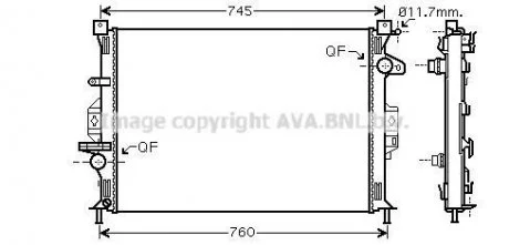 FD-MONDEO 10- Радиатор AVA COOLING FDA2422 (фото 1)