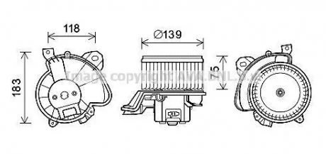 Електродвигун, вентиляція салону AVA COOLING FT8431