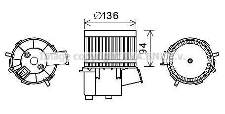 Вентилятор отопителя салона Fiat 500 (08-)/Ford KA (08-16) AVA AVA COOLING FT8448