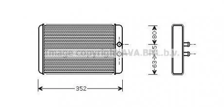 Радіатор обігрівача CITROEN JUMPER, FIAT DUCATO(02-) (AVA) AVA COOLING FTA6265