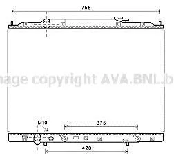 Радиатор охлаждения двигателя Honda Pilot (09-) 3.5i AVA AVA COOLING HD2267
