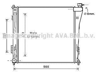Радиатор, охлаждение двигателя AVA COOLING HY2305