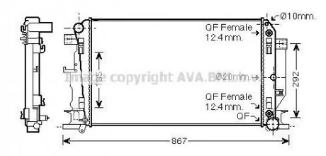 Радіатор охолодження двигуна SPRINTER 35i/22D/30D 06- (Ava) AVA COOLING MS2403 (фото 1)