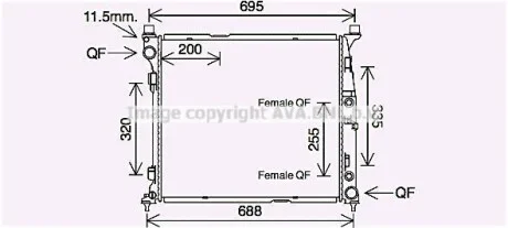 Радіатор, система охолодження двигуна AVA COOLING MS2694