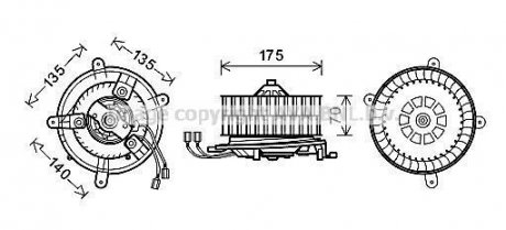 Електродвигун, вентиляція салону AVA COOLING MS8610
