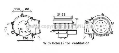 Електродвигун, вентиляція салону AVA COOLING MS8625