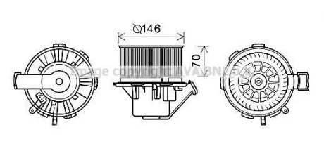 Электродвигатель, вентиляция салона AVA COOLING MS8647