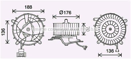 Вентилятор обігрівача салону Mercedes-Benz S-class (W220) (98-05) AVA AVA COOLING MS8689 (фото 1)