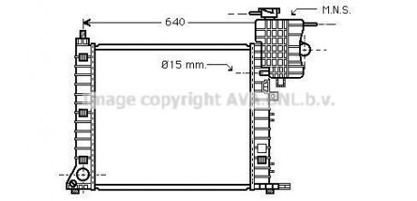 Радіатор охолодження MERCEDES VITO I W638 (96-) (AVA) AVA COOLING MSA2264 (фото 1)