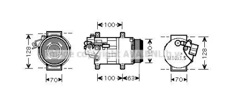 Компресор кондиціонера MB A-Class W169 (05-), B-Class W245 (05-) 2.0CDi AVA AVA COOLING MSAK404 (фото 1)