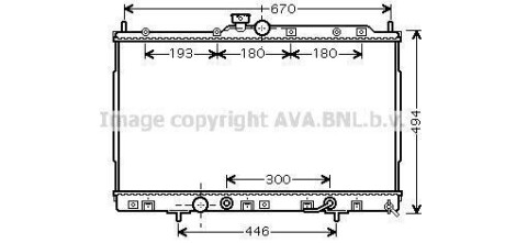 Радіатор охолодження двигуна Mitsubishi Outlander (02-07) 2,4i AT AVA AVA COOLING MT2185 (фото 1)