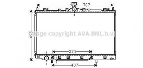 Радиатор охлаждения двигателя Mitsubishi Grandis 2,4i AT 04>10 AVA AVA COOLING MT2217 (фото 1)