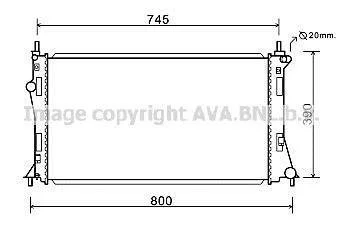 Радиатор, охлаждение двигателя AVA COOLING MZ2249