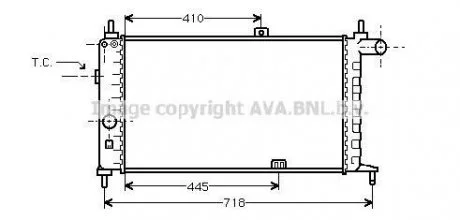 OPEL KADETT E 85-9/91 Радиатор 2.0i, 1.6D 630x322x21 [OE. 1300126 - 90442550] AVA COOLING OL 2066
