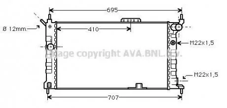 Радиатор 1.4, 1.6, 1.8, 2.0 +AC [OE. 1300116 - 52455009] AVA COOLING OL 2091