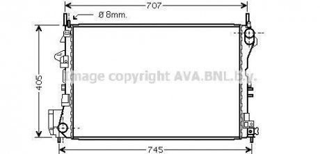 Радиатор 2.2i 16V, 3.2i 16V, 2.0DTi 16V, 2.2DTi 16V [OE. 1300245 - 24418341] AVA COOLING OL 2339 (фото 1)