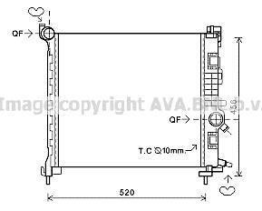 Радиатор, охлаждение двигателя AVA COOLING OL2562