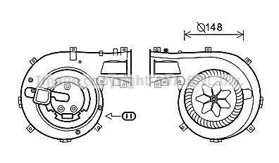 Електродвигун, вентиляція салону AVA COOLING OL8618