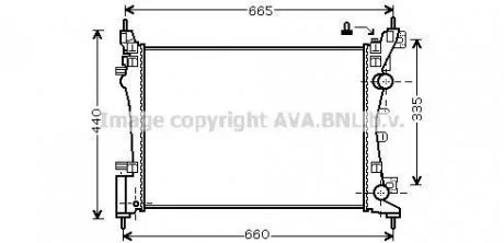 OL-COR D 06-рад.охлаждения 1.0i 12V (±AC), 1.2i 16V (±AUT±AC), 1.4i 16V (±AUT±AC) [540*375*26] AVA COOLING OLA2408
